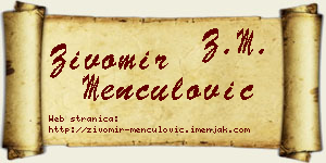 Živomir Menčulović vizit kartica